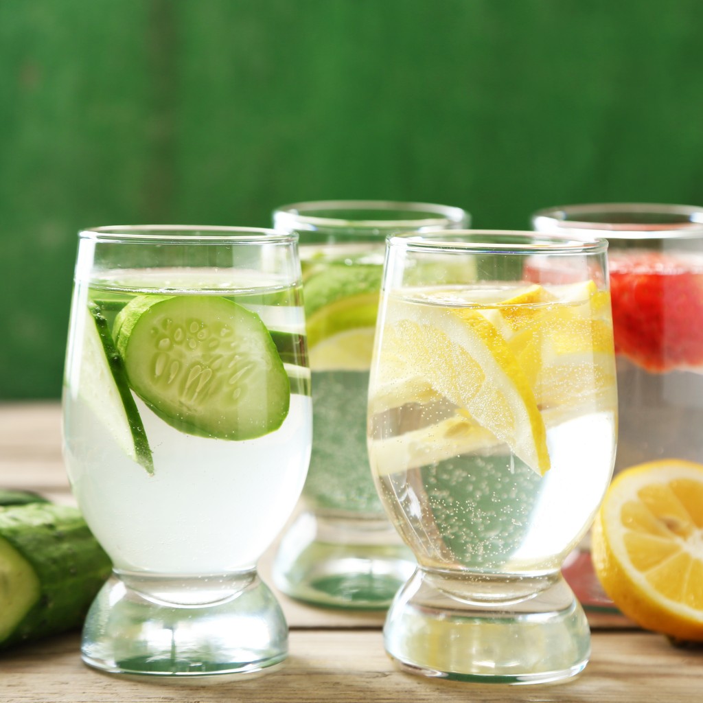 Glasses of different home made freshness healthy